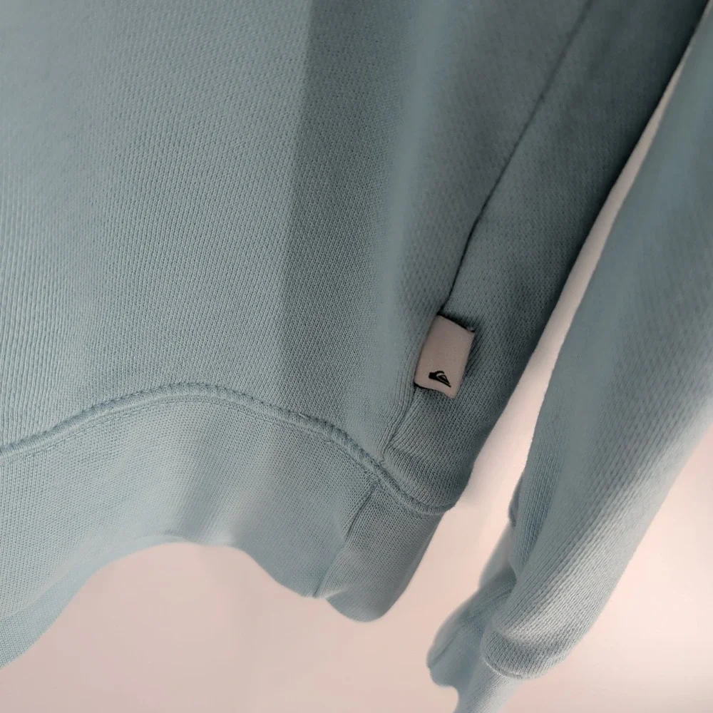 Quick‎ Silver Graphic Logo Crew Neck Classic Pullover Sweatshirt Sky Blue Size M